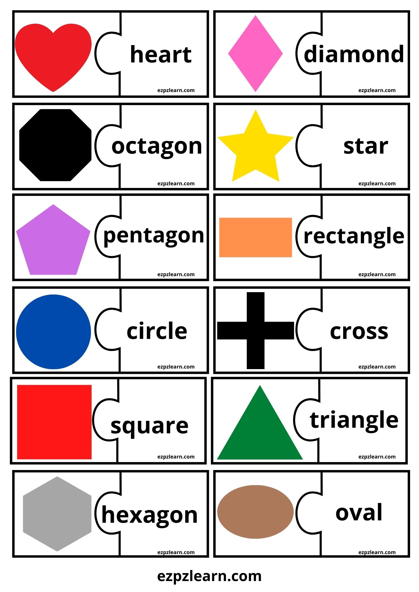Shapes Word Match Game